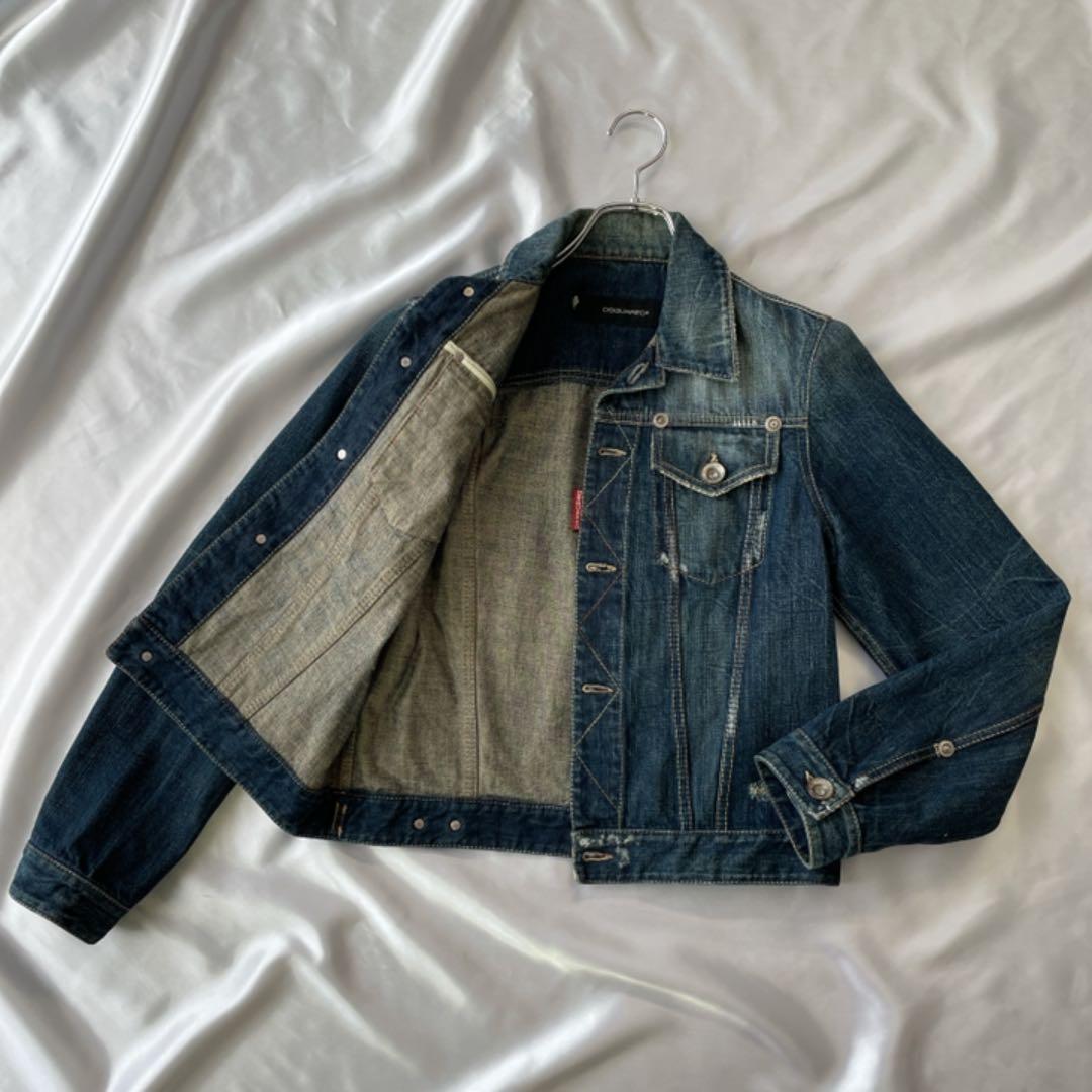 DSQUARED2 デニムジャケット Gジャン　ダメージ　インディゴ　サイズ44