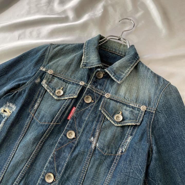 DSQUARED2 デニムジャケット Gジャン　ダメージ　インディゴ　サイズ44