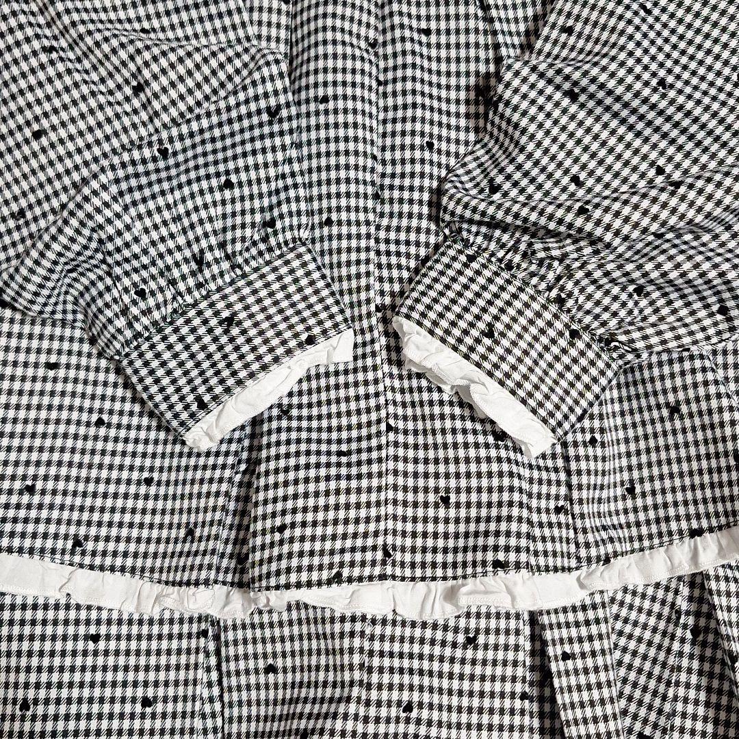 honey cinnamon　ハートドット　ベロアリボン配色ヨークワンピース