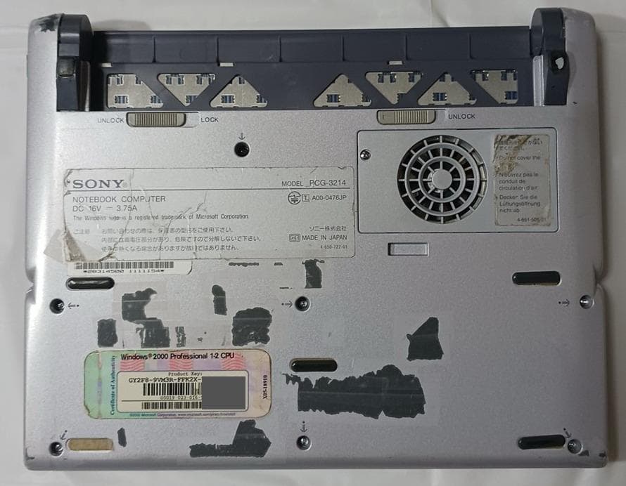 【難あり】ノートPC　SONY VAIO PCG-SR9C/K No.1154