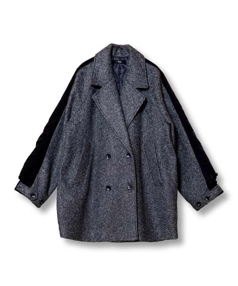 オズモーシス　切り替えPコート　GRAY×BLACK