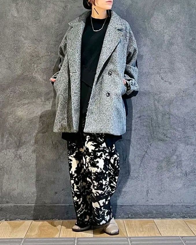 オズモーシス　切り替えPコート　GRAY×BLACK