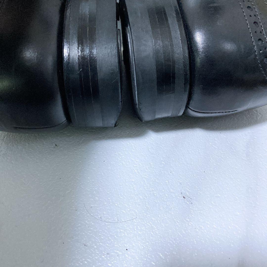 美品 バーウィック ビジネスシューズ メダリオン 黒 ダイナイト 本革 26