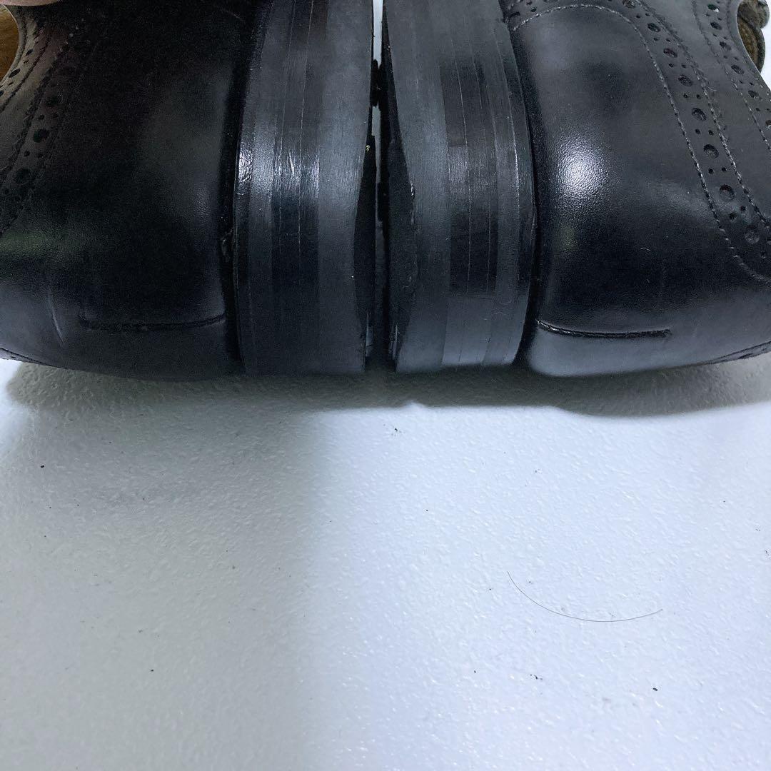 美品 バーウィック ビジネスシューズ メダリオン 黒 ダイナイト 本革 26