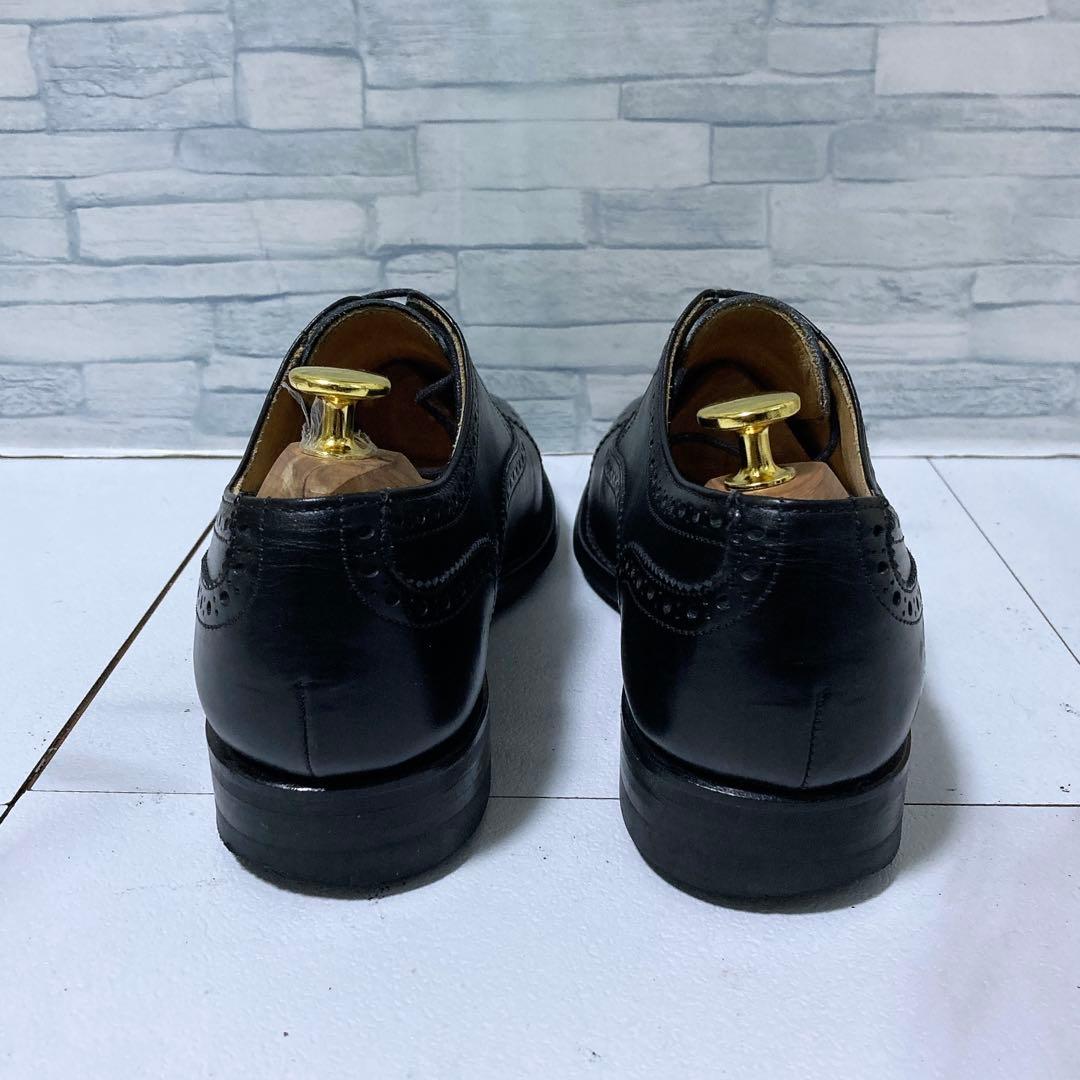 美品 バーウィック ビジネスシューズ メダリオン 黒 ダイナイト 本革 26