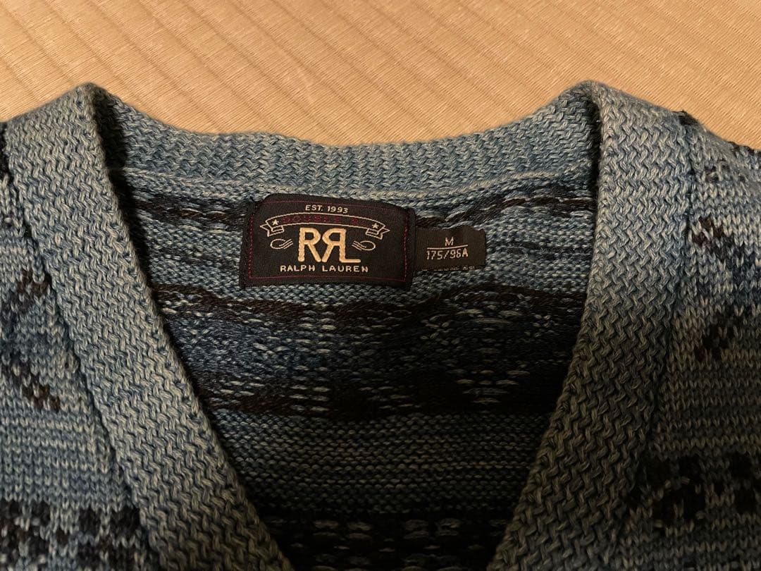 RRL ダブルアールエル インディゴフェアアイルニットベスト Mサイズ 美品