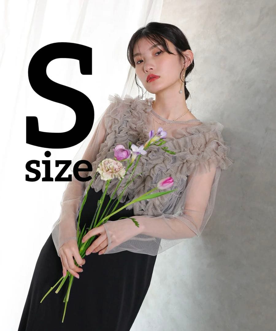 チュール ボリューム フリル ベスト シアー トップス ワンピース 3点セット