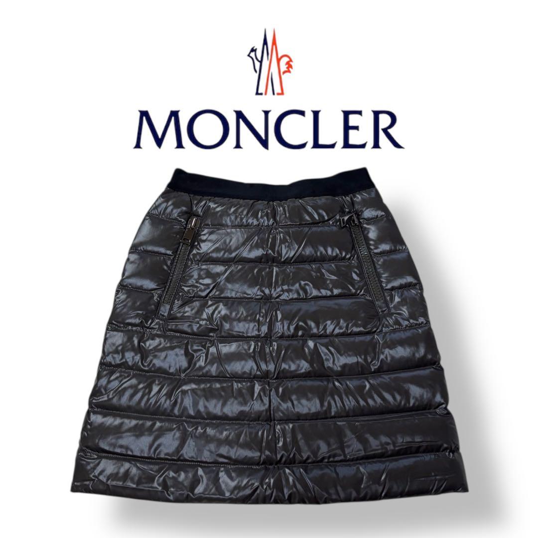 【モンクレール】ダウンスカート カーキ 38 Mサイズ ゴルフ ミニ丈 美品