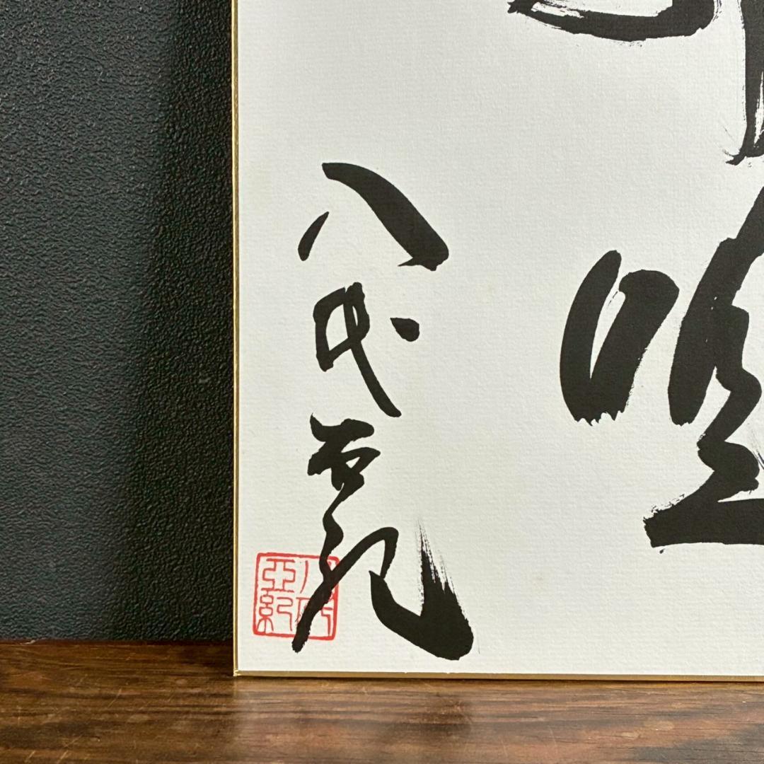 【藤井専用】美品 八代亜紀「舟唄」直筆色紙 サイン・落款有り 額装 歌手 貴重