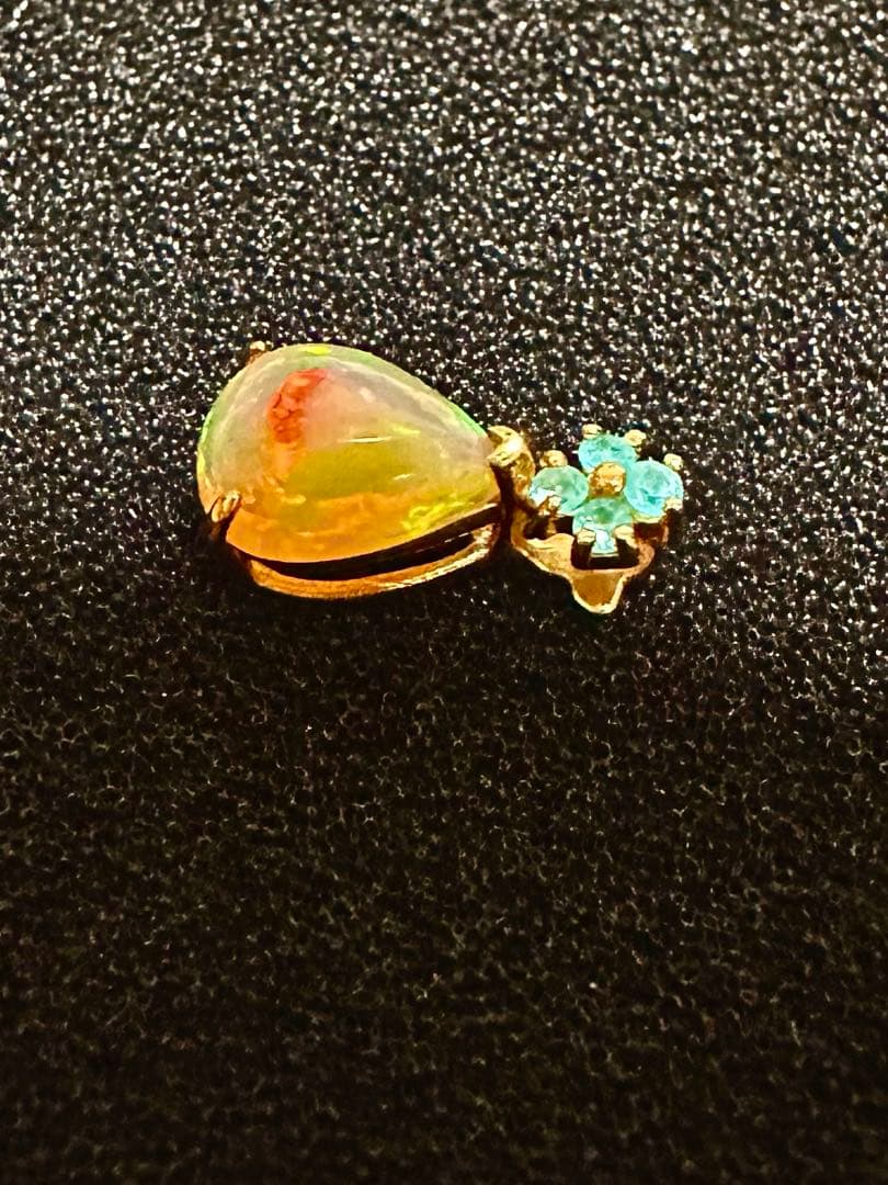 GSTVk18オパール&パライバトルマリンペンダントトップ新品未使用