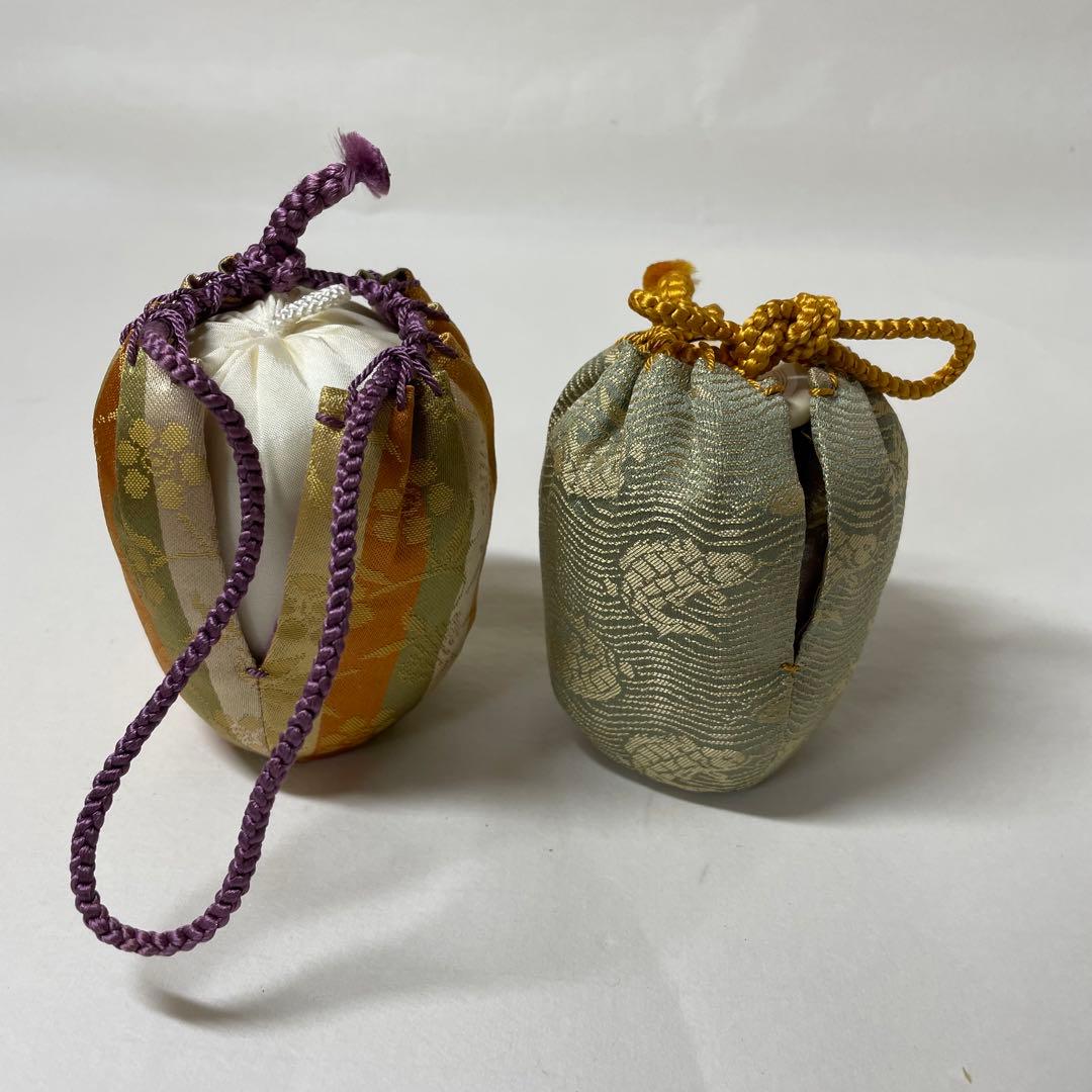 D23 備前焼　矢部篤郎作　スペア仕覆付き茶入　共箱