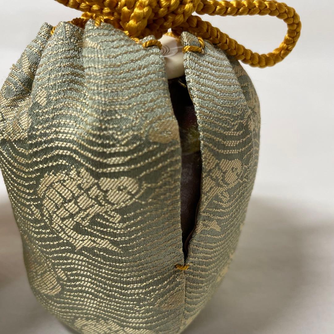 D23 備前焼　矢部篤郎作　スペア仕覆付き茶入　共箱