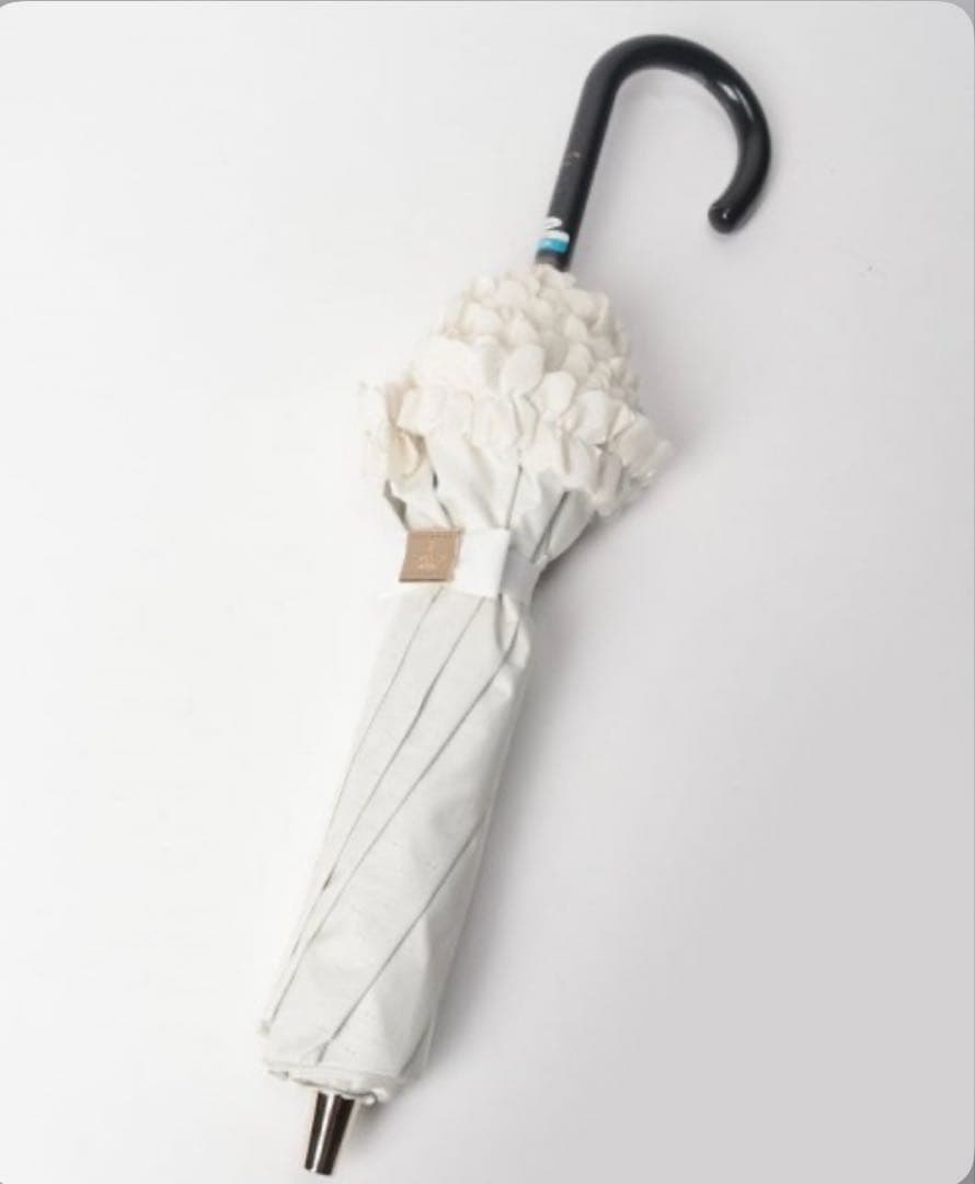 【新品】ランバンオンブルー　日傘　晴雨兼用　折りたたみ日傘　ドビーフリル　大きめ