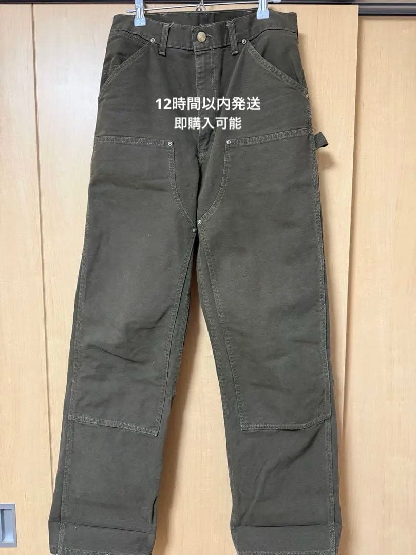 値下げUSA製 W31×34 90s Carhartt モスグリーン ダブルニー