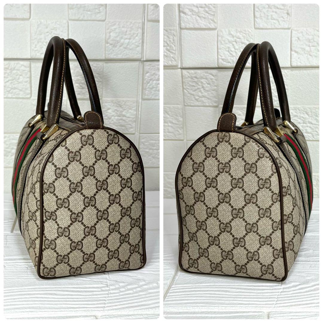 ✨極美品✨☘️GUCCI☘️✨ミニボストンバッグ✨シェリー✨GG柄✨PVCレザー✨