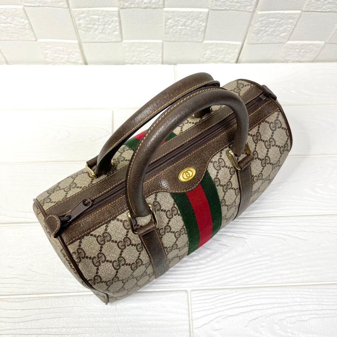 ✨極美品✨☘️GUCCI☘️✨ミニボストンバッグ✨シェリー✨GG柄✨PVCレザー✨