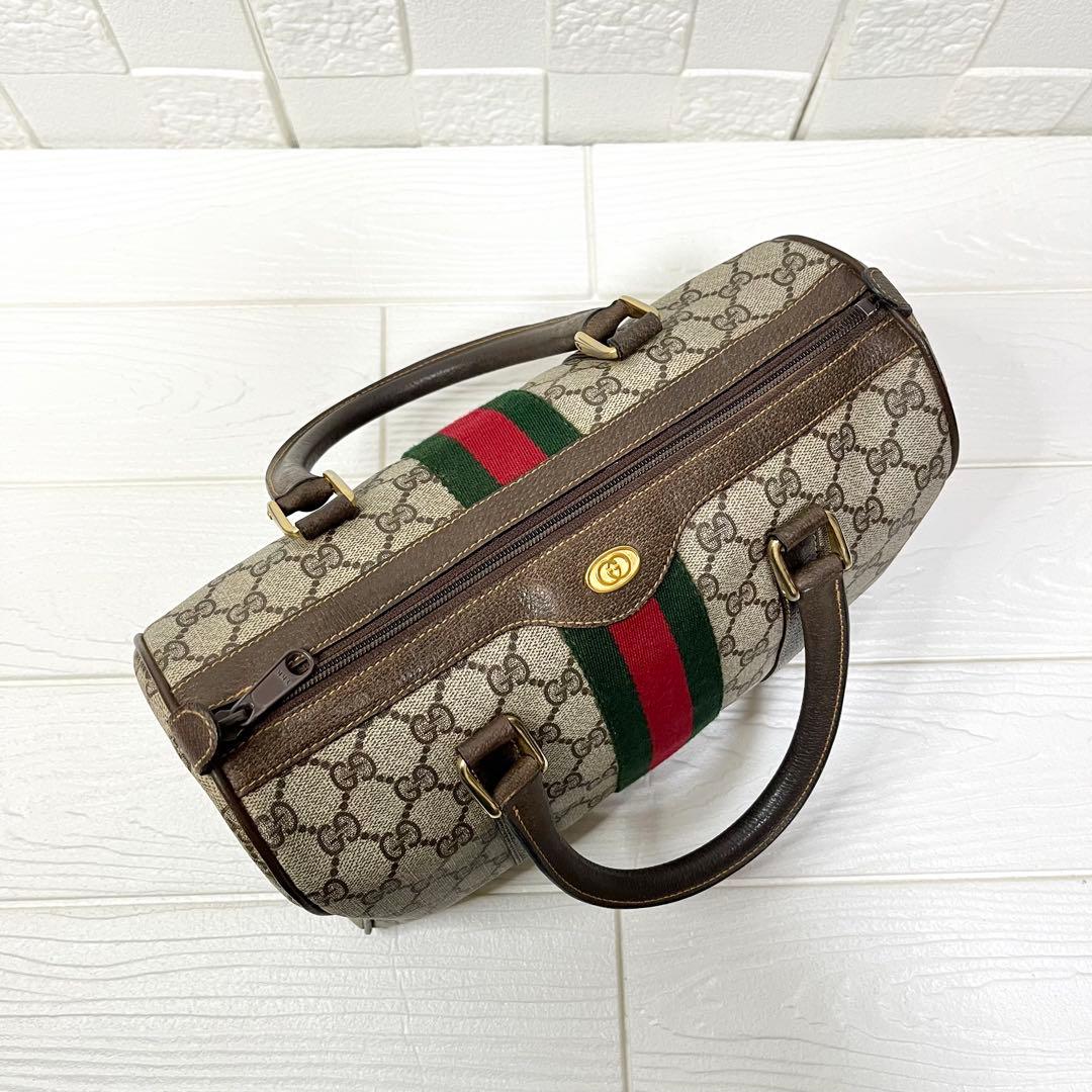 ✨極美品✨☘️GUCCI☘️✨ミニボストンバッグ✨シェリー✨GG柄✨PVCレザー✨