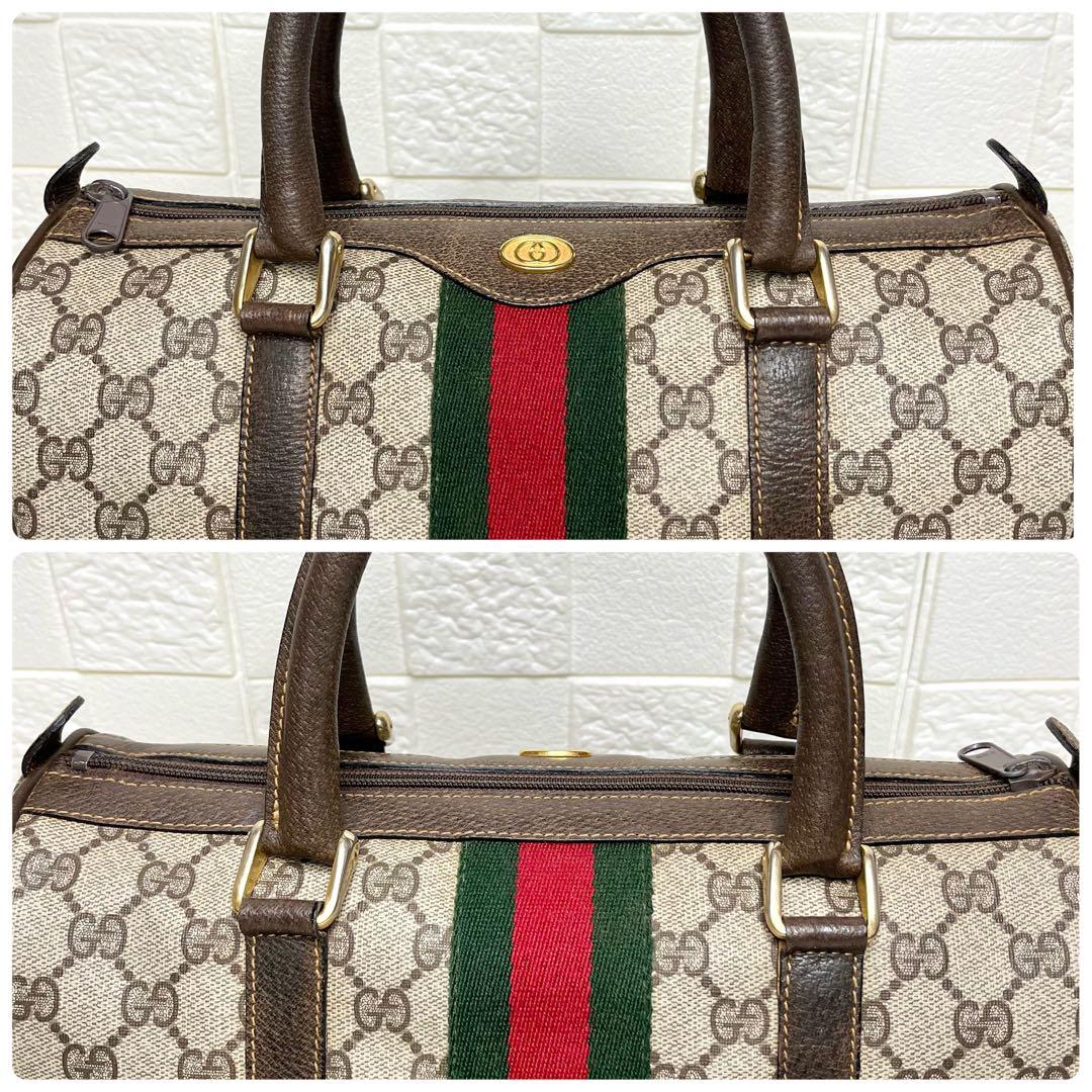 ✨極美品✨☘️GUCCI☘️✨ミニボストンバッグ✨シェリー✨GG柄✨PVCレザー✨
