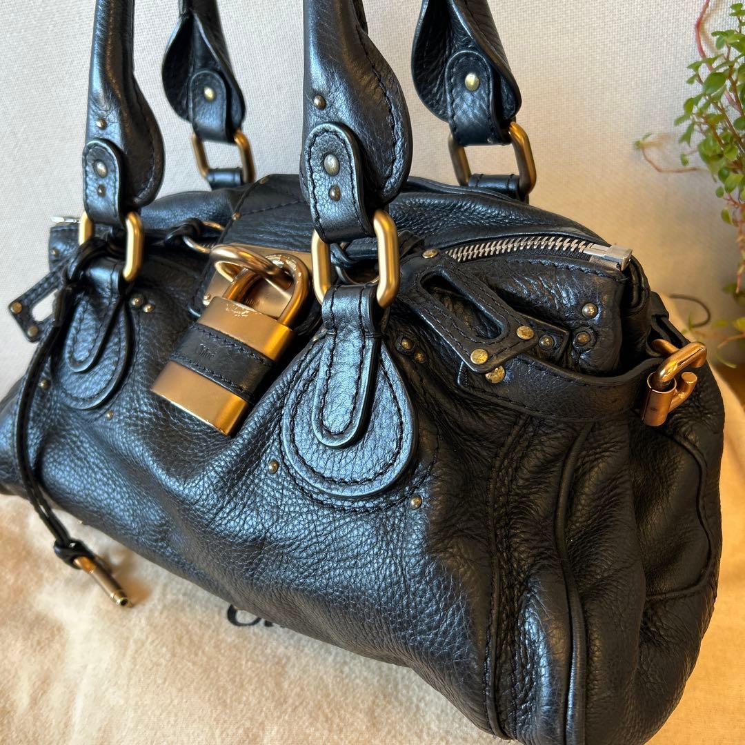 美品　Chloé パディントン　ブラックレザー ハンドバッグ