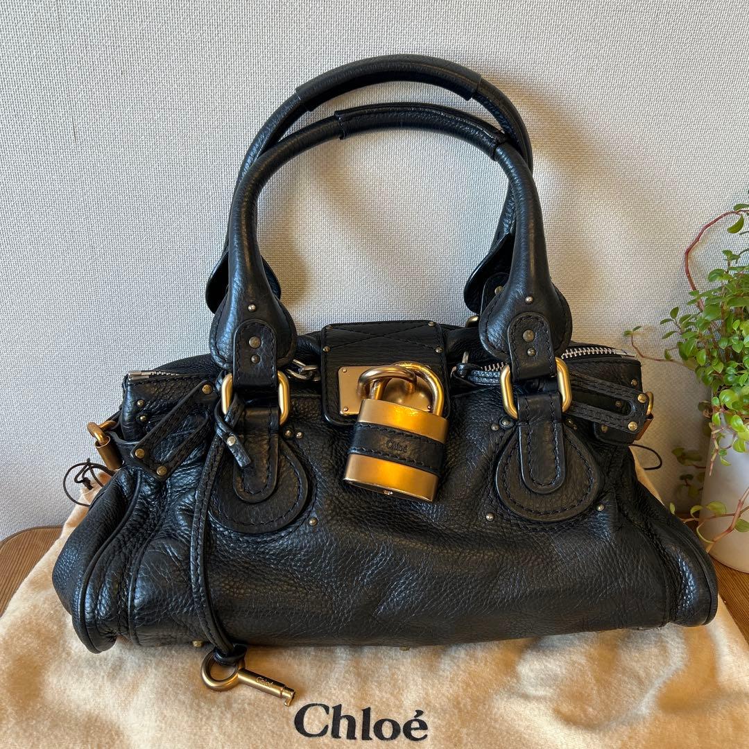 美品　Chloé パディントン　ブラックレザー ハンドバッグ