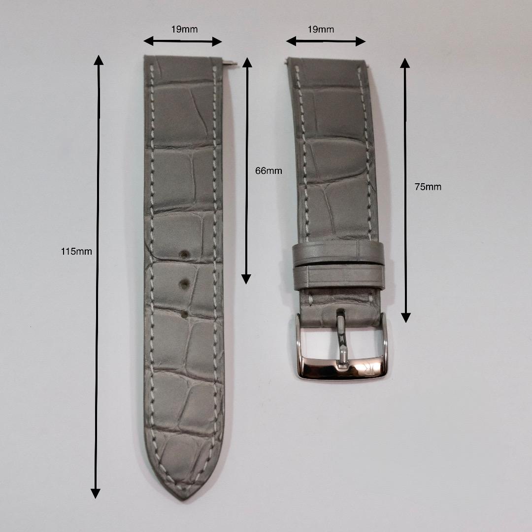 ジャン・ルソー アリゲーター竹斑 オーダーベルト ライトグレー レベルソ用