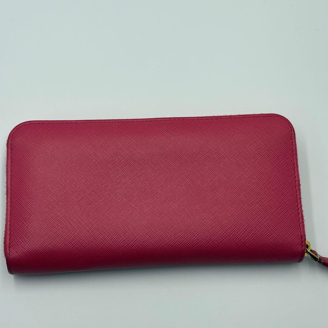 【美品】PRADA 長財布 メタル サフィアーノレザー ラウンド 1ML506