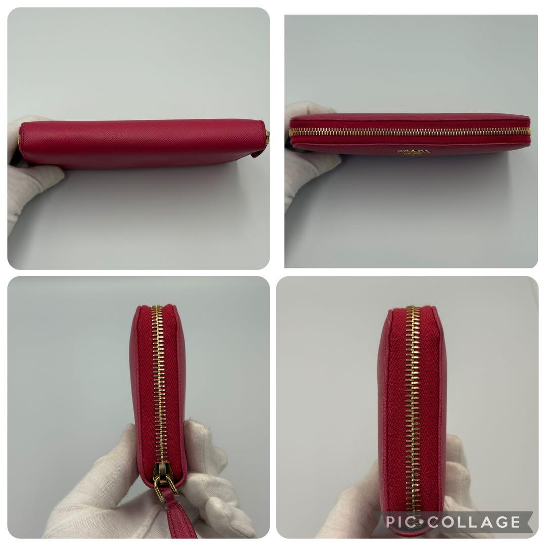 【美品】PRADA 長財布 メタル サフィアーノレザー ラウンド 1ML506