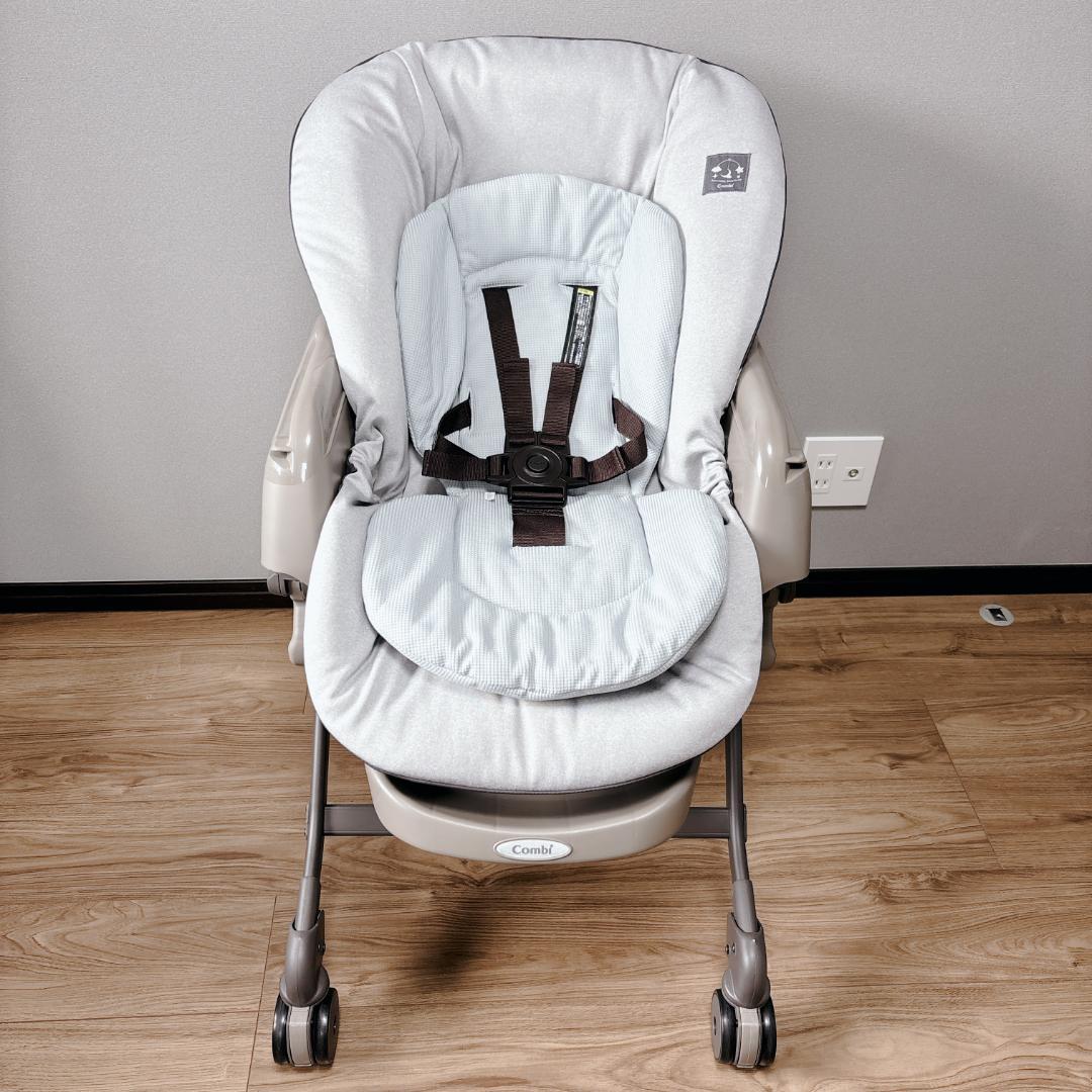 【極美品】コンビ ネムリラ AUTO SWING ミントグレー ハイローチェア