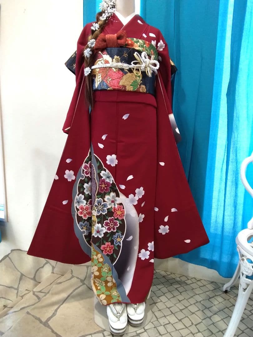 振袖フルセット、正絹振袖成人式、重ね衿、帯揚げ帯締め、西陣袋帯、襦袢、ガード加工