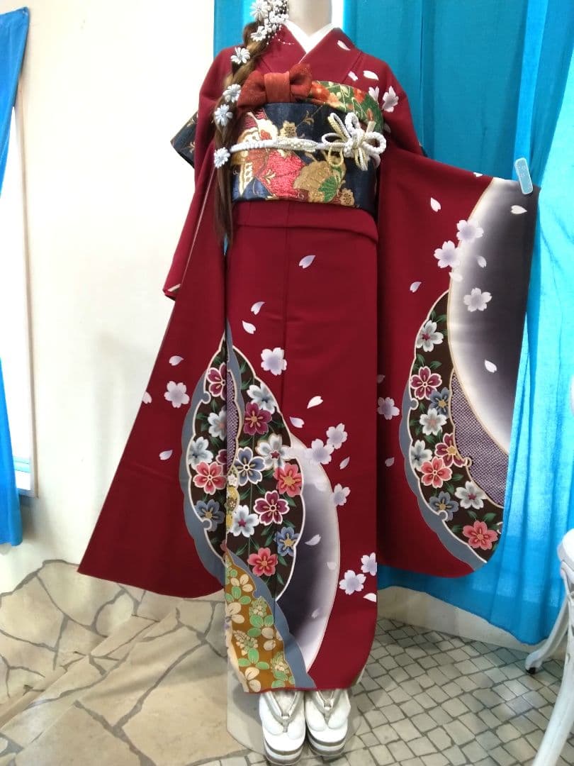 振袖フルセット、正絹振袖成人式、重ね衿、帯揚げ帯締め、西陣袋帯、襦袢、ガード加工