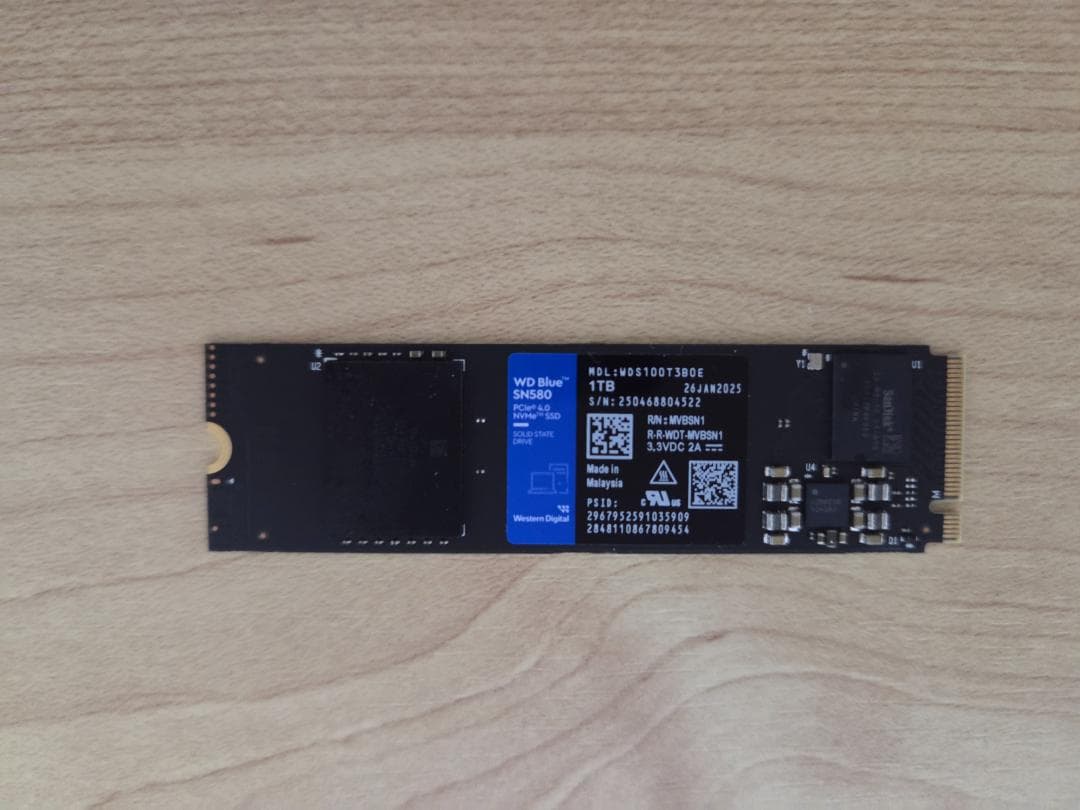 内蔵型SSD Western Digital Blue SN580 1TB NVMe SSD