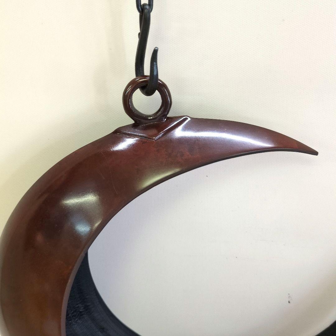 銅製花器　半月　池坊好み　池坊花器