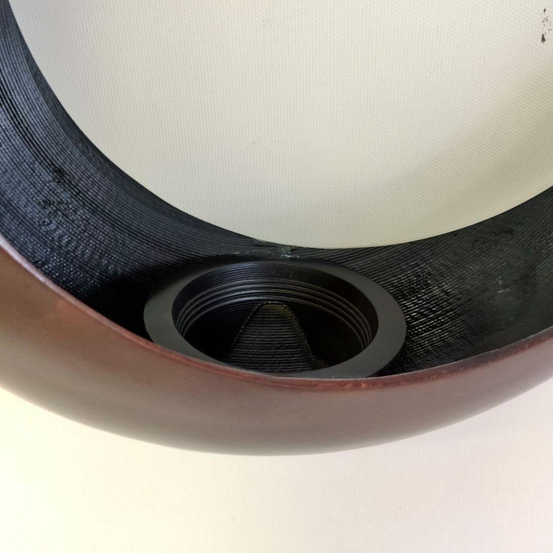 銅製花器　半月　池坊好み　池坊花器