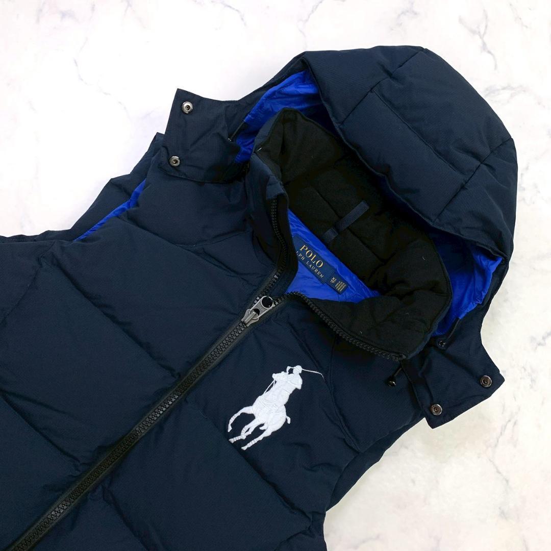 ポロラルフローレン ダウンベスト ビッグポニー ネイビー XS　E027