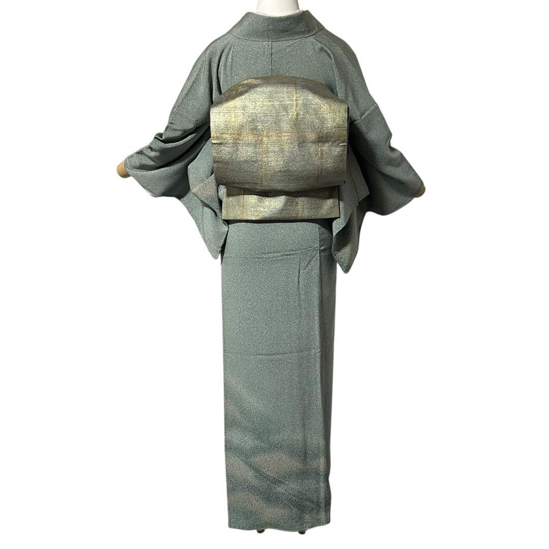 m**様 正絹　訪問着　たたき染め　フルセット　西陣唐織プラチナ箔袋帯　美品