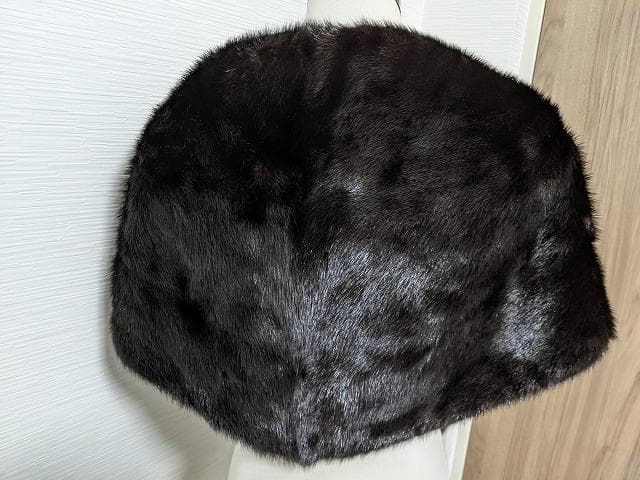 A525 ダークミンク　毛皮　リアルファー　オペラケープ　マント　ショール