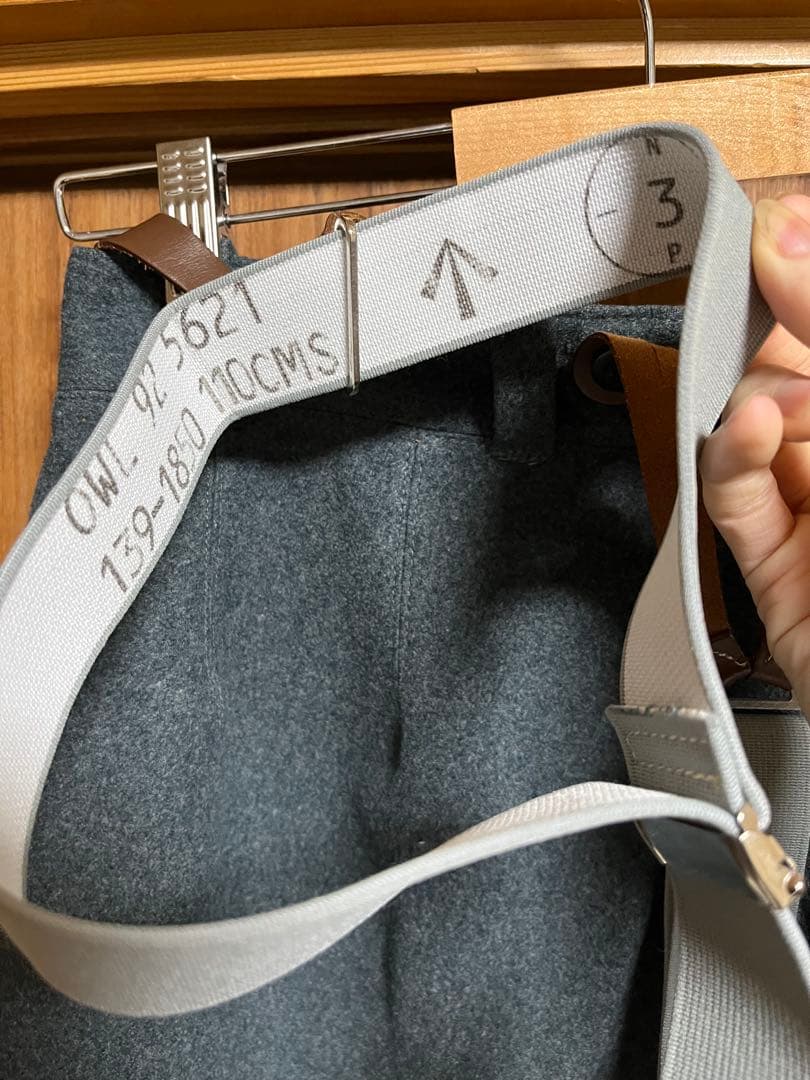 50's EUR military trousers サスペンダー付き