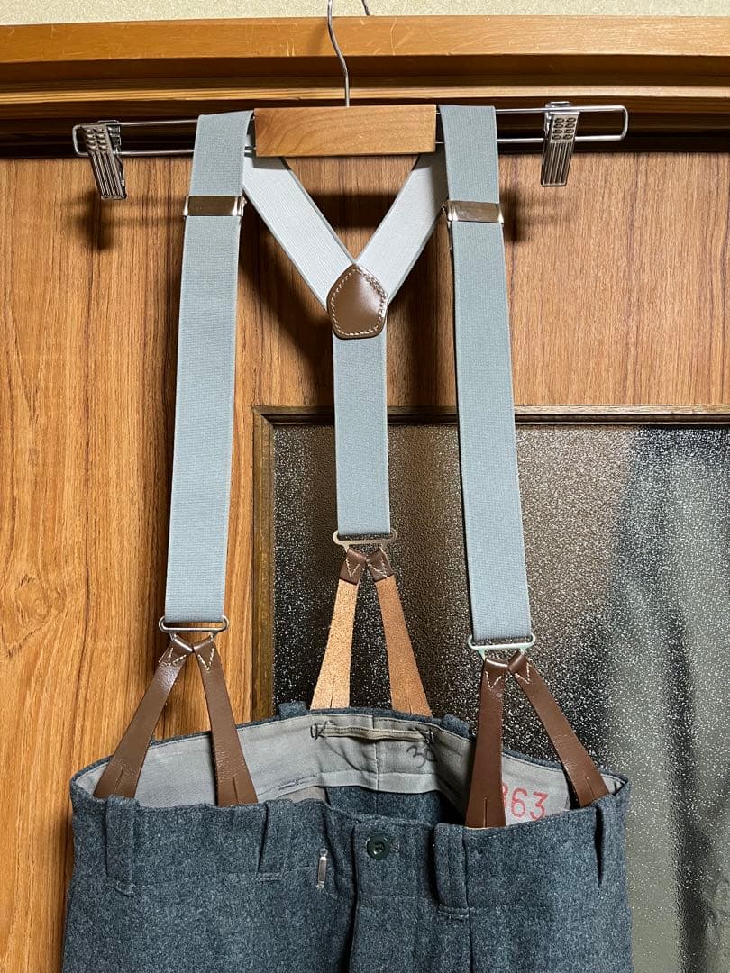 50's EUR military trousers サスペンダー付き