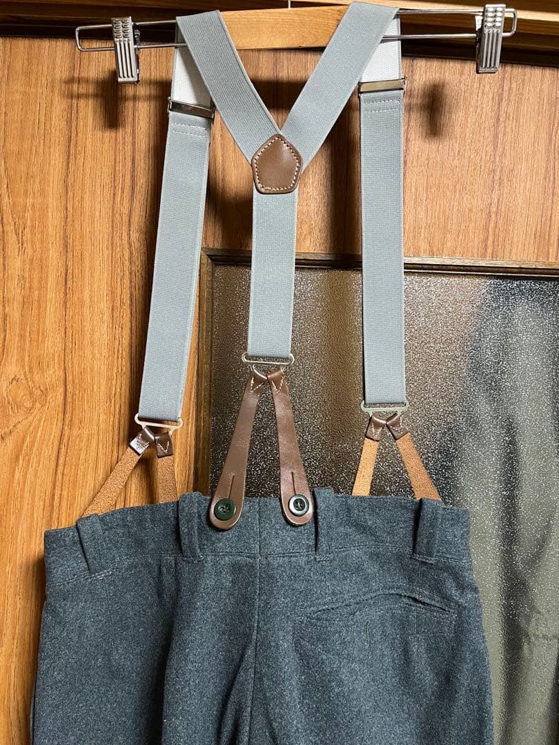 50's EUR military trousers サスペンダー付き