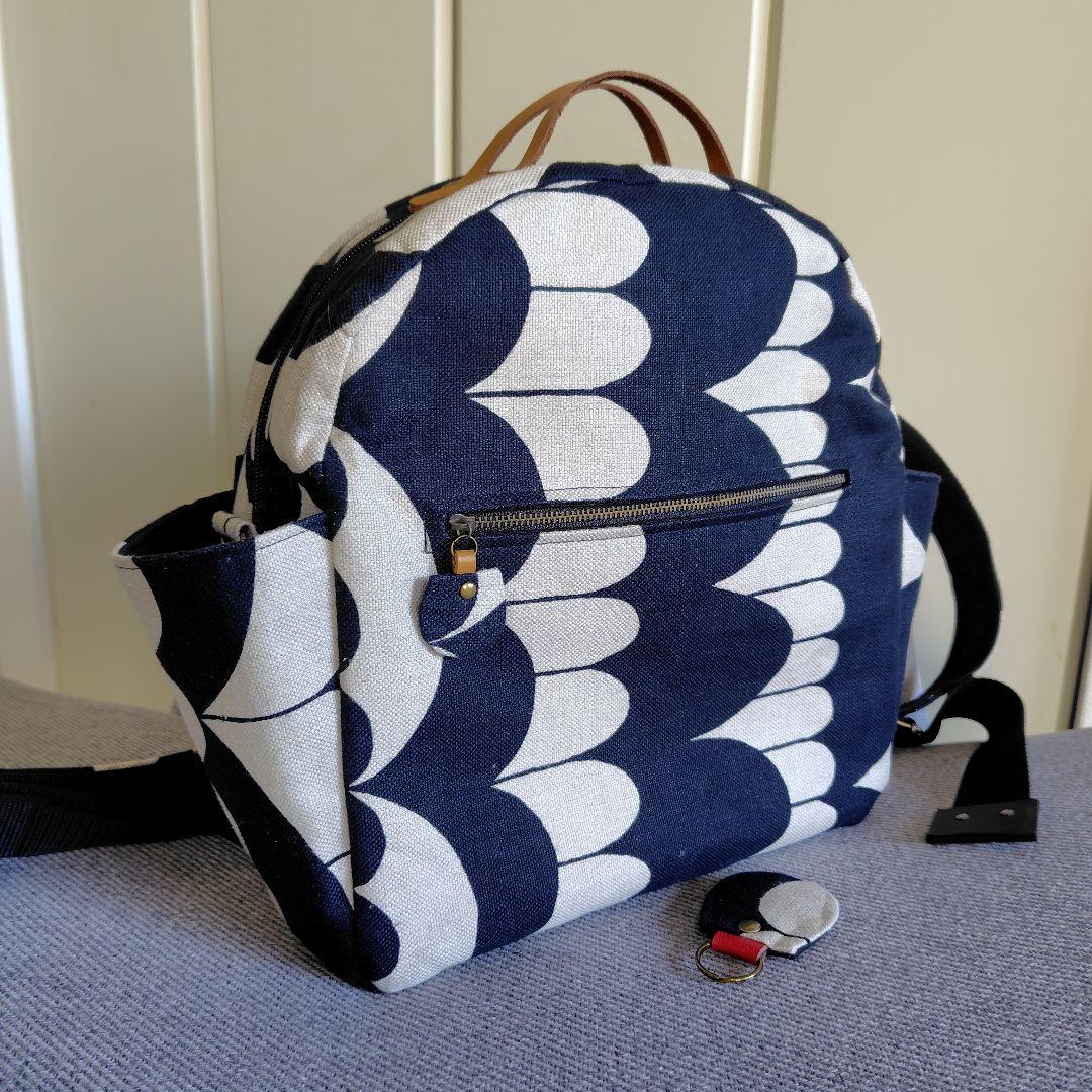 ミナペルホネン　両開きハンドメイドリュック