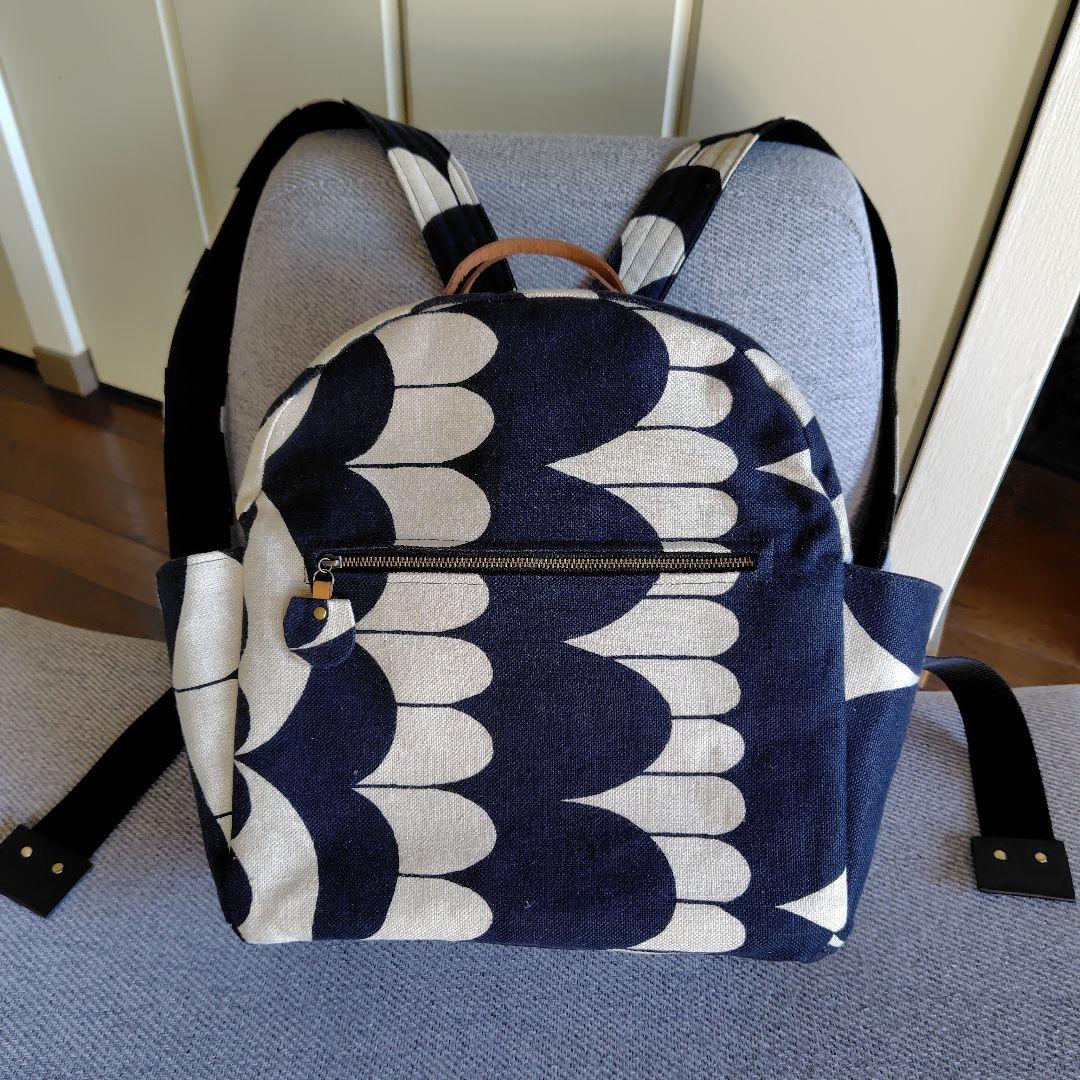 ミナペルホネン　両開きハンドメイドリュック