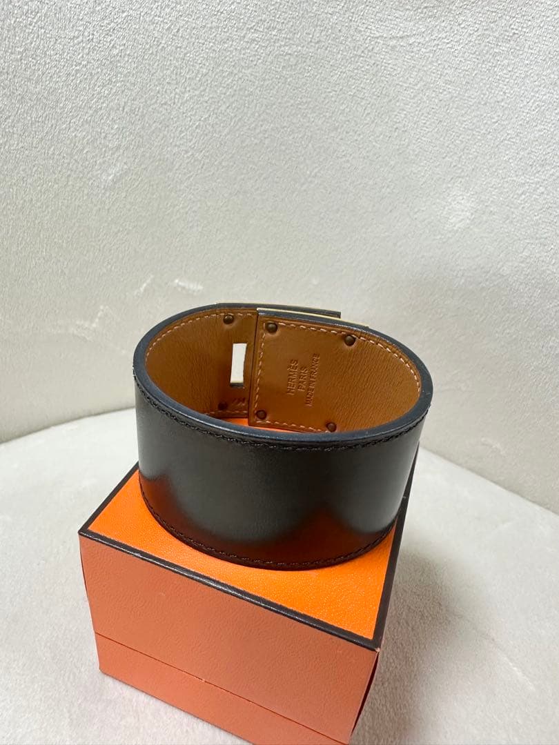 HERMES ケリードッグ　バングル　レザー　ブラック