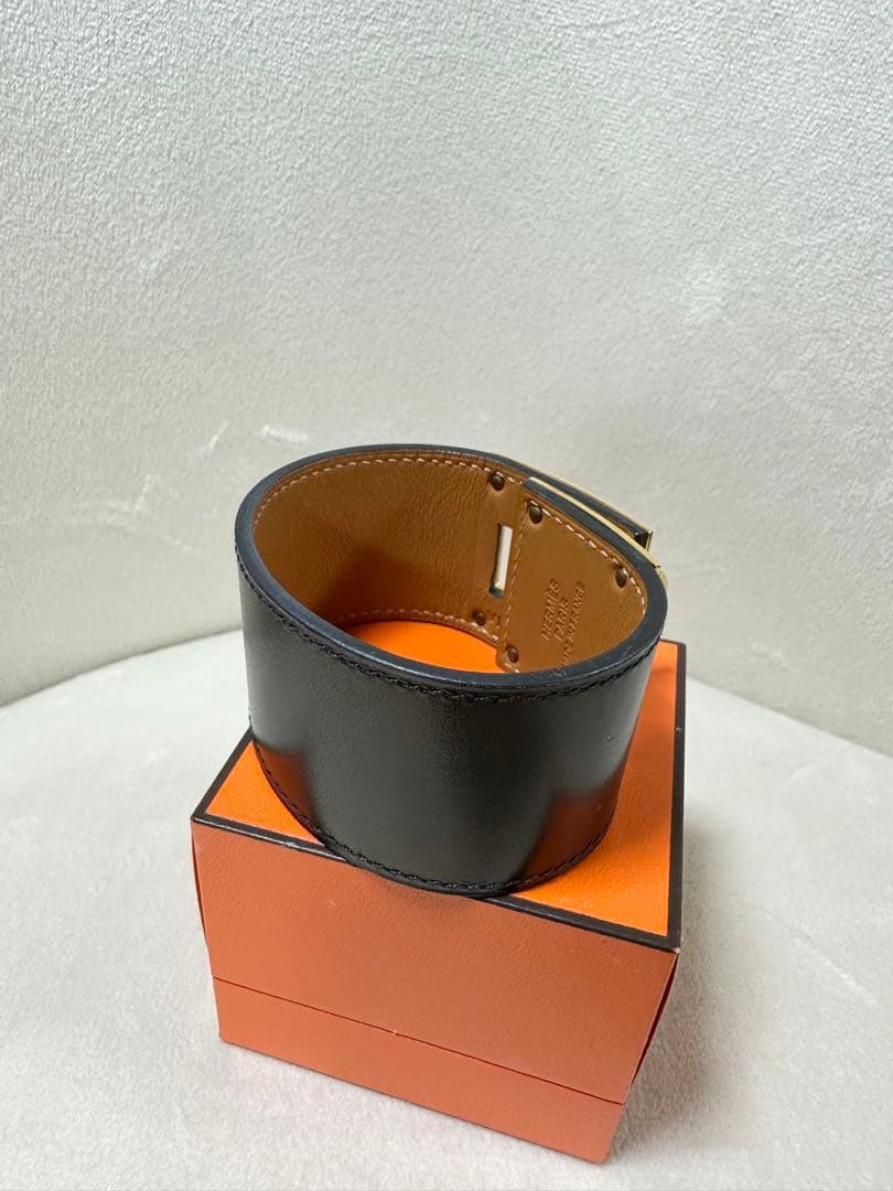 HERMES ケリードッグ　バングル　レザー　ブラック