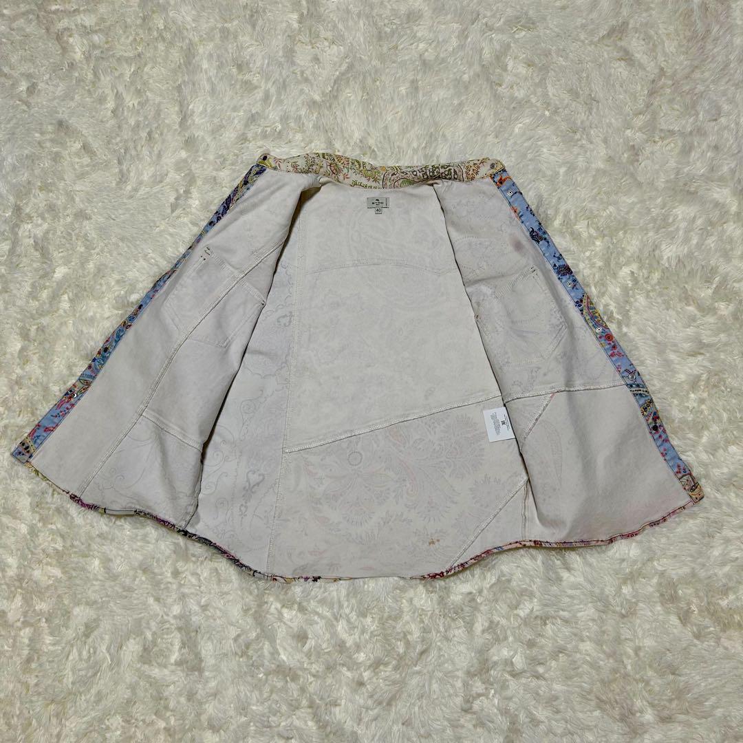 希少　ETRO ペイズリー柄　デニムジャケット　マルチカラー　ドルマンスリーブ