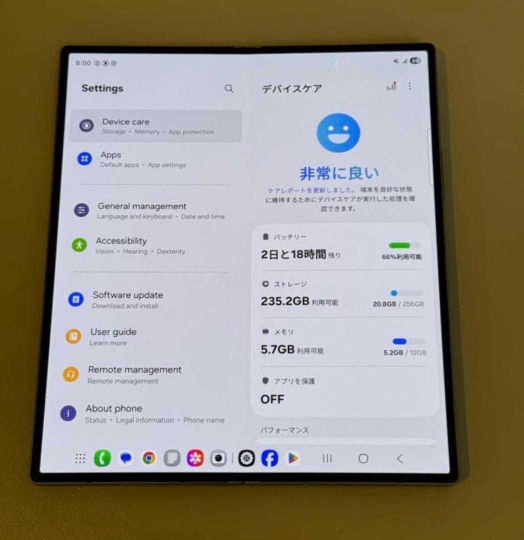 美品　Android Galaxy Z Fold 6 256gb 不良なし