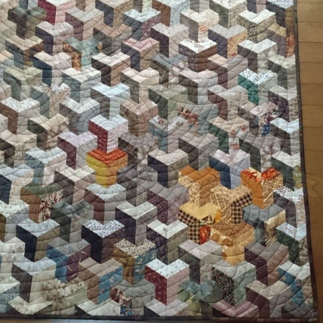 パッチワーク インナーシティ タペストリー ベッドカバー 穏やかな秋