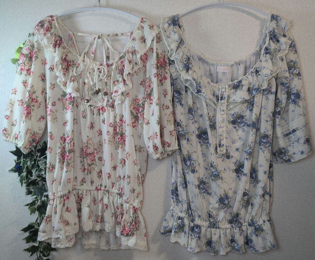 ♡LIZLISA♡flower 平成ギャル リズリサレース編み上げ花柄トップス