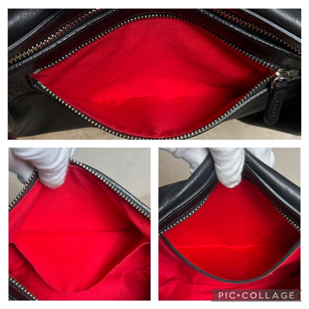 極美 カワカワ kawa-kawa レザー ボディバッグ 斜めがけ 肩掛け 金具