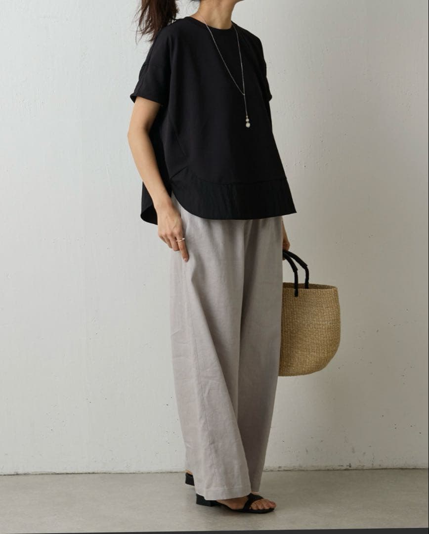 美品　ブラック完売　BEARDSLEY ラウンドヘムプルオーバー