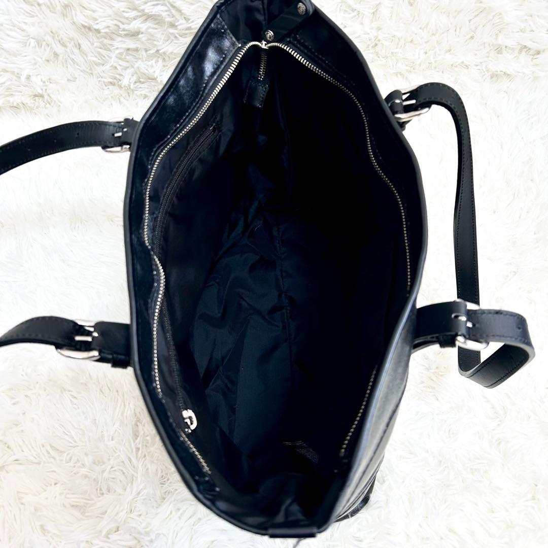 SEAL シール 森野帆布コラボ レザートートボストンバッグ ボーダー 黒